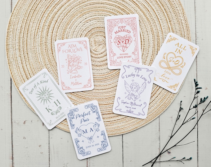 Personalized Wedding Guest Book Playing Cards Unique Guestbook Alternative Custom Wedding Deck Vintage Romantic Style Color Match
