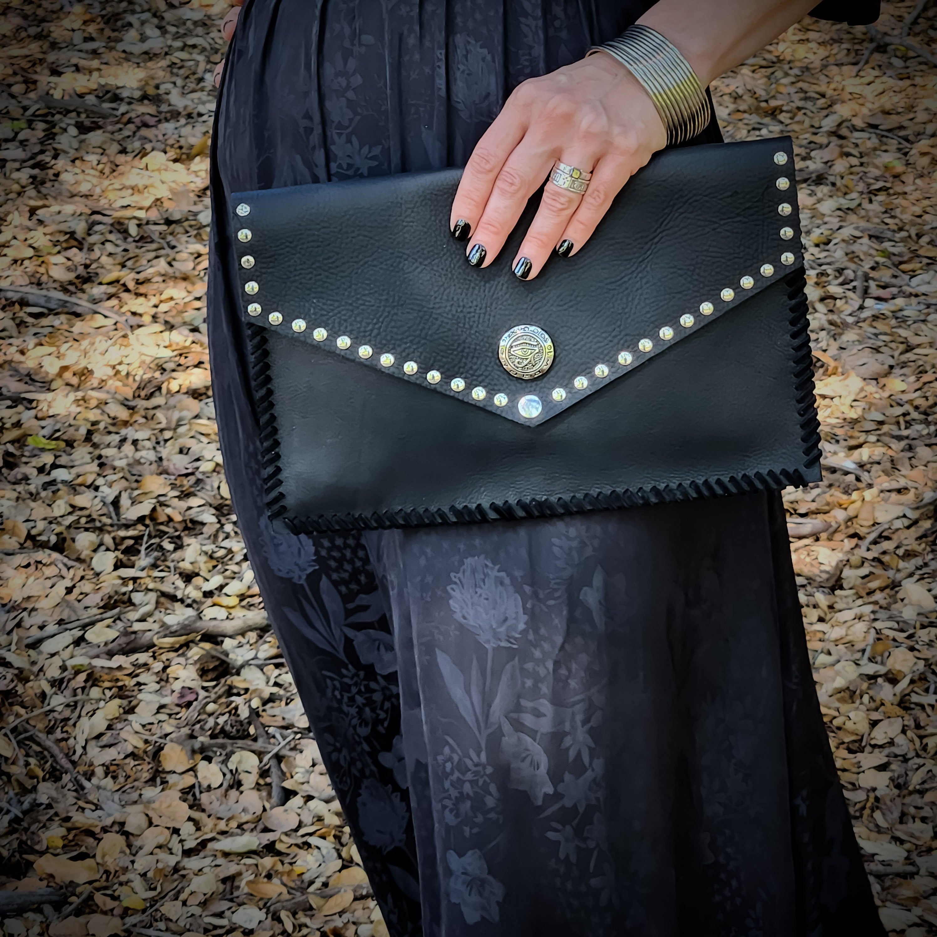Studded envelope clutch deals