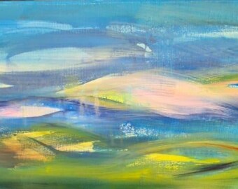 On Earth Acryl Gemälde auf Leinwand modernes horizontales Wandbild handgemalte Kunst