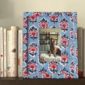 Blue Raspberry Fabric-Wrapped Picture Frame (8x10” matted to fit 4x6” photos)