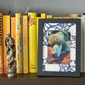 Blue Batik Matted Picture Frame (5x7” matted to fit 3x5” photos)