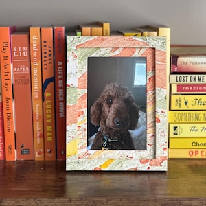 Patterned Picture Frame - NO GLASS | 5x7" Matted to 4x6" | Upholstered in Block Printed Cotton