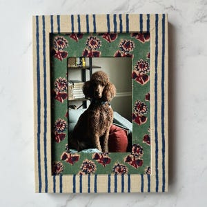 Mixed Print Fabric Picture Frame (5x7" matted to fit 3.5x5" or 4x6" photos)