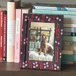 Squiggle Print Fabric-Wrapped Picture Frame (matted to fit 4x6” photos)