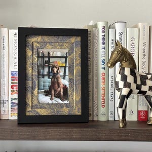 Double-Matted Picture Frame in Blue Gold (5x7” matted to fit 3x5” photos)