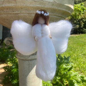 Fairy, needle felted wool, hand stitched, felted wool, fairy, waldorf inspired, enchanted forest, doll, angel, snow, queen