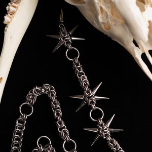 LILITH-Stainless Steel Handcrafted Chainmail Spike Jewelry