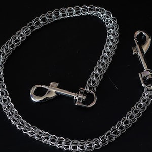 Cadena para pantalones de malla de acero inoxidable gótica HEXLOCK, joyería única de fantasía medieval hecha a mano