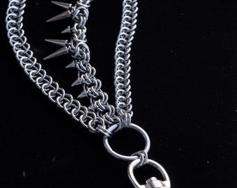 Gothic Stainless Steel Chainmaille Pants Chain, Handcrafted Medieval Fantasy Jewelry