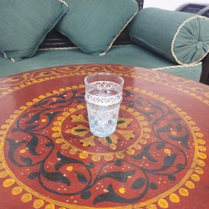 Set of 6 Moroccan glasses blown and hand-painted