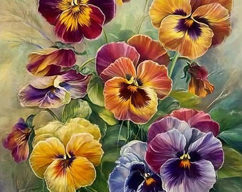 Flower Diamond Art Kit for Adults, DIY 5D Full Round Drill Diamond Painting, Beginner Gem Art Wall Decor 12x16 Inch