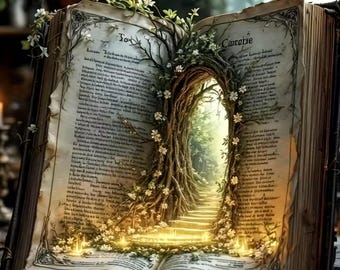 Tree Book Door Diamond Painting Kit for Beginners, 5D Full Round Drill DIY Diamond Art Wall Decor 13.8x13.8 Inch