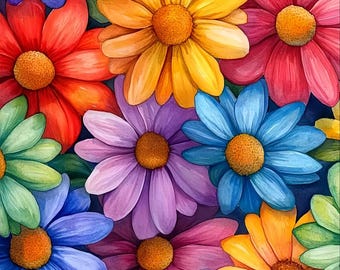 Flowers Diamond Painting Kit for Adults, 5D Full Drill Diamond Art, DIY Floral Gem Craft, Flower Wall Decor, 13.78x13.78