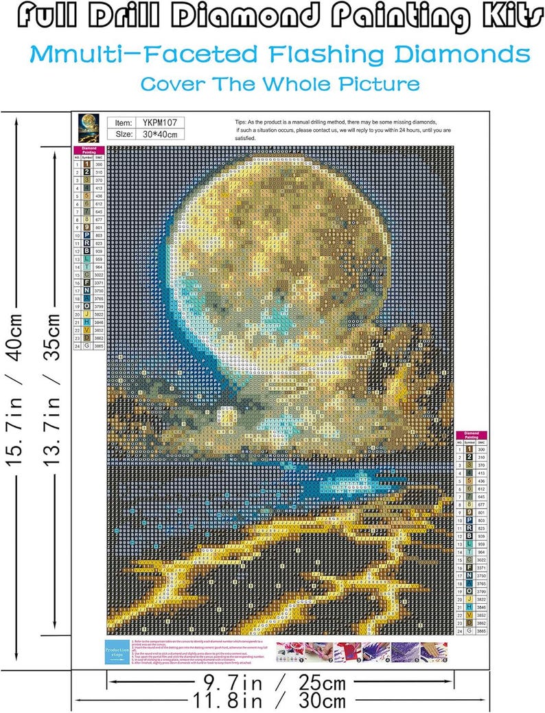 5D Moonlight Beach Diamond Painting Kit for Adults – Drill Seaside ...