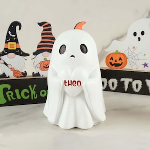 Cute Ghost Halloween Decorations, Customizable Names, Cute Ghost Decorations, Cute Fall Desktop Decorations, Home Gifts, Halloween Gifts