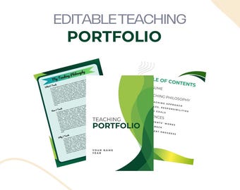 Green Themed Editable Teaching Portfolio Template
