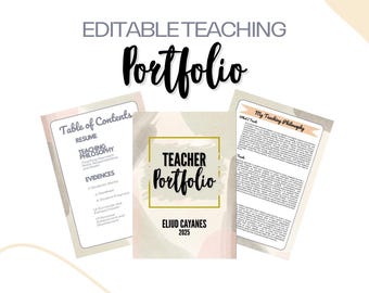 Editable Watercolor Themed Teaching Portfolio Template