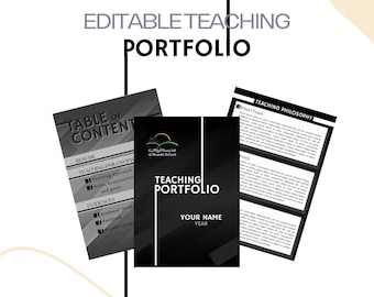 Editable Black Themed Teaching Portfolio