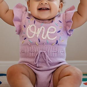 Custom Baby Girl Romper, Baby Girl Name Romper Dress, Hand-embroidered One Romper, First Birthday Photoshoot Girl Outfit, Baby Bubble Romper