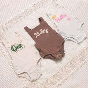 Hand Embroidered Linen Romper, Boy First Birthday Outfit, Cake Smash Outfit Boy, Personalized Boy Outfit, Custom Boy Romper, One Year Outfit