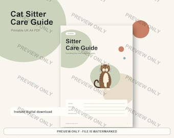 Guía de cuidados para cuidadores de gatos – Instrucciones en formato A4 (Reino Unido) (Descarga digital)