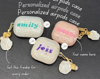 Personalized Name AirPods Case: Custom Initial Charm, Soft Silicone Cover
