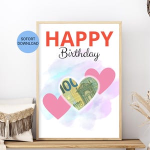 Geldcadeau voor een verjaardag | Wensenvervuller om zelf af te drukken | Last minute geldcadeau voor een verjaardag, direct te downloaden, creatief cadeau