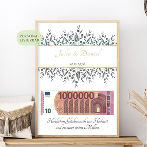 Geldgeschenk Hochzeit I Eure erste Million  | Hochzeitsgeschenk Geld | Digitaler Download | Hochzeitsgposter Geldgeschenk Personalisierbar
