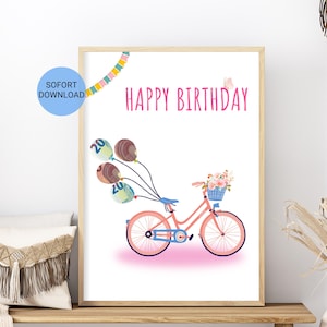 Geldgeschenk zum Geburtstag Bild zum Selbstausdrucken Geldgeschenk kreativ verschenken Birthday 18 20 25 30 35 40 50 Download Happy Birthday