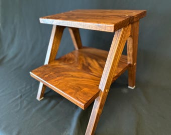 The Emersyn - MCM Step Stool - Walnut and Maple Wood
