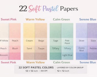 Soft Pastel Digital Paper Pack: Scrapbook Art (Digital Download)