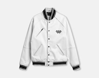 Kurtka ze skóry wegańskiej Lavender Varsity