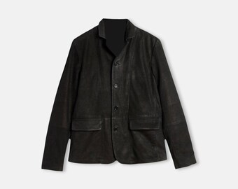 Waxed Grey Vegan Leather Jacket