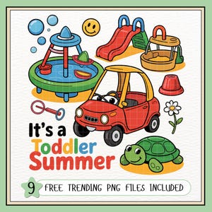 PNG de verano para niños pequeños / Lindo clipart de juegos al aire libre / / Sublimación PNG de verano divertido para camisetas infantiles, pegatinas, decoración de pared para guardería, regalo para maestros