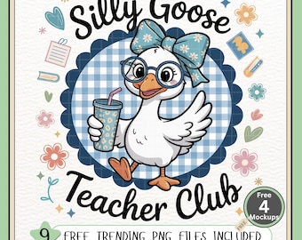 Silly Goose Teacher PNG: Back to School Clipart (Digital Download