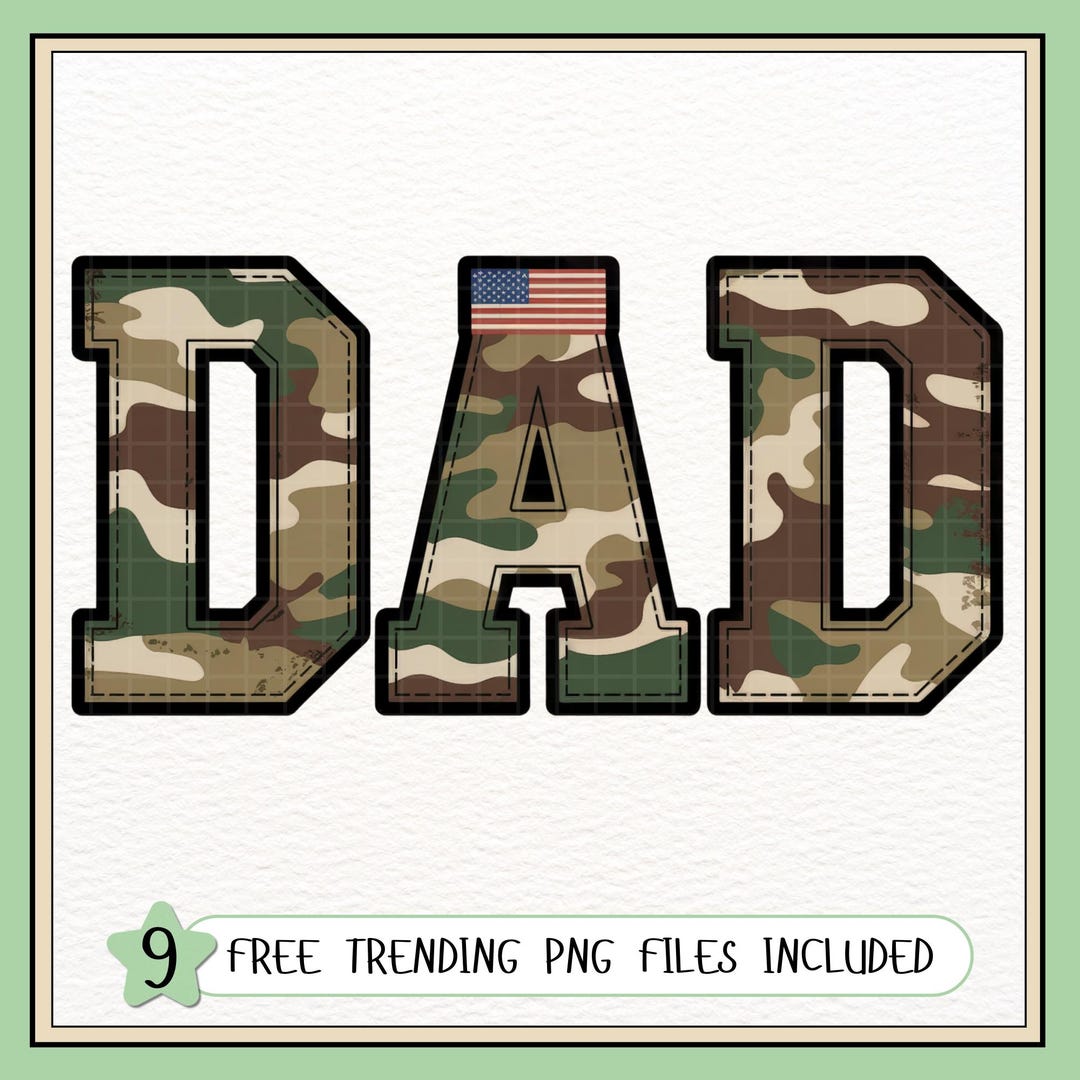 Camo Dad PNG – Military Dad Shirt Design, Patriotic Camouflage Graphic ...