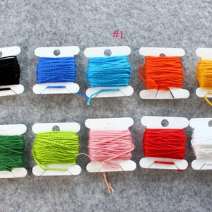 Vintage Rainbow Craft Embroidery Floss, 10 Color Threads on Bobbins