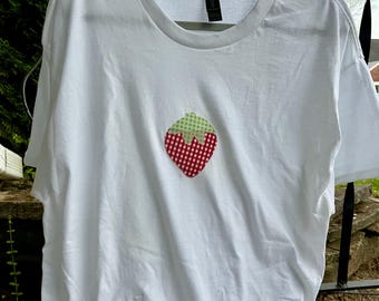 Handmade Patchwork Tshirt - Strawberry