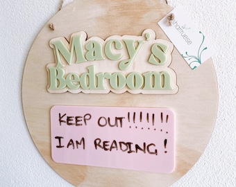 Kids Room Decor // Personalised Bedroom Sign // Gifts for Teens // Gifts for Tweens // Personalised Note Board