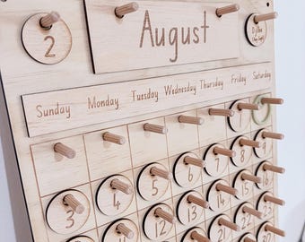 Multi-Funktions-Kalender / Tagestafel für das Klassenzimmer / Holzkalender / Kalender für Lehrer / Wettertafel / Nyoongar Jahreszeiten