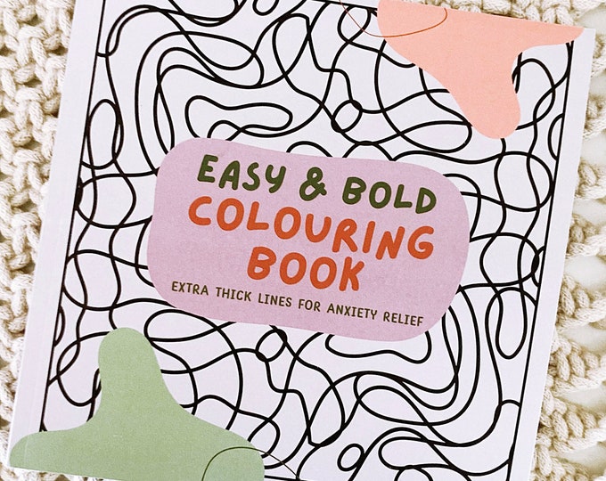 Easy Bold Patterns Colouring // Coloring Book // Mindfulness Mental Health // Activity Book // Minimalist Art Therapy // Anxiety // Calming