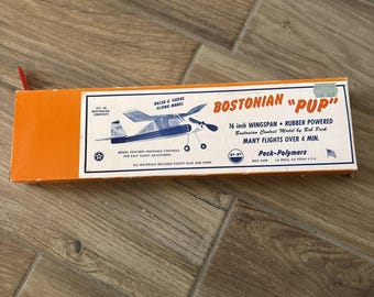 Kit per aeromodello a propulsione elastica Peck Polymers Bostonian "Pup" PP-30 – Apertura alare 16″