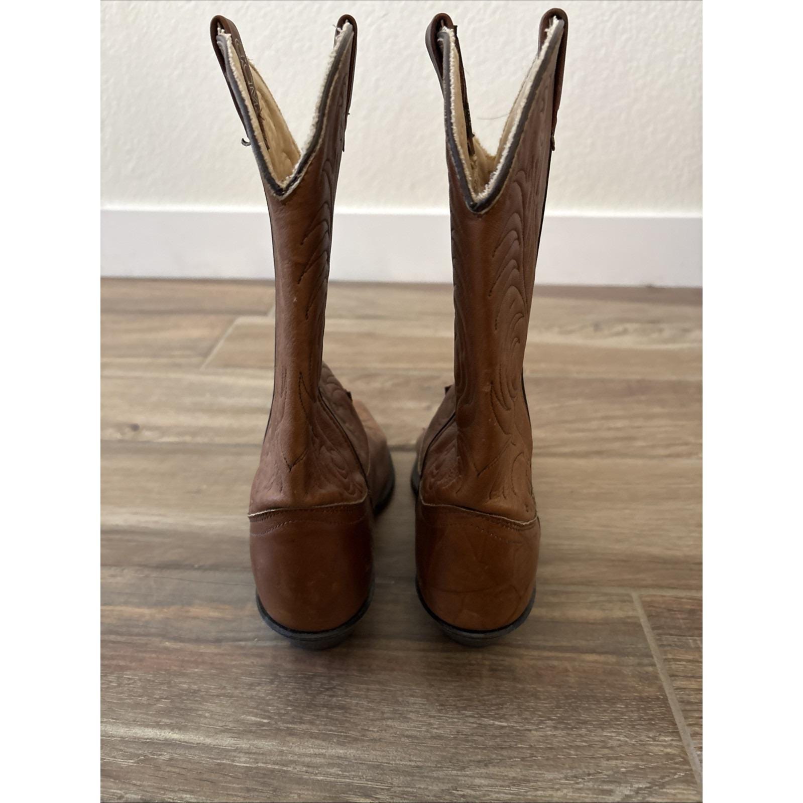 Acme Brown Leather Dingo Boots Circa 1980s Made in USA 8.5m  display picture 2