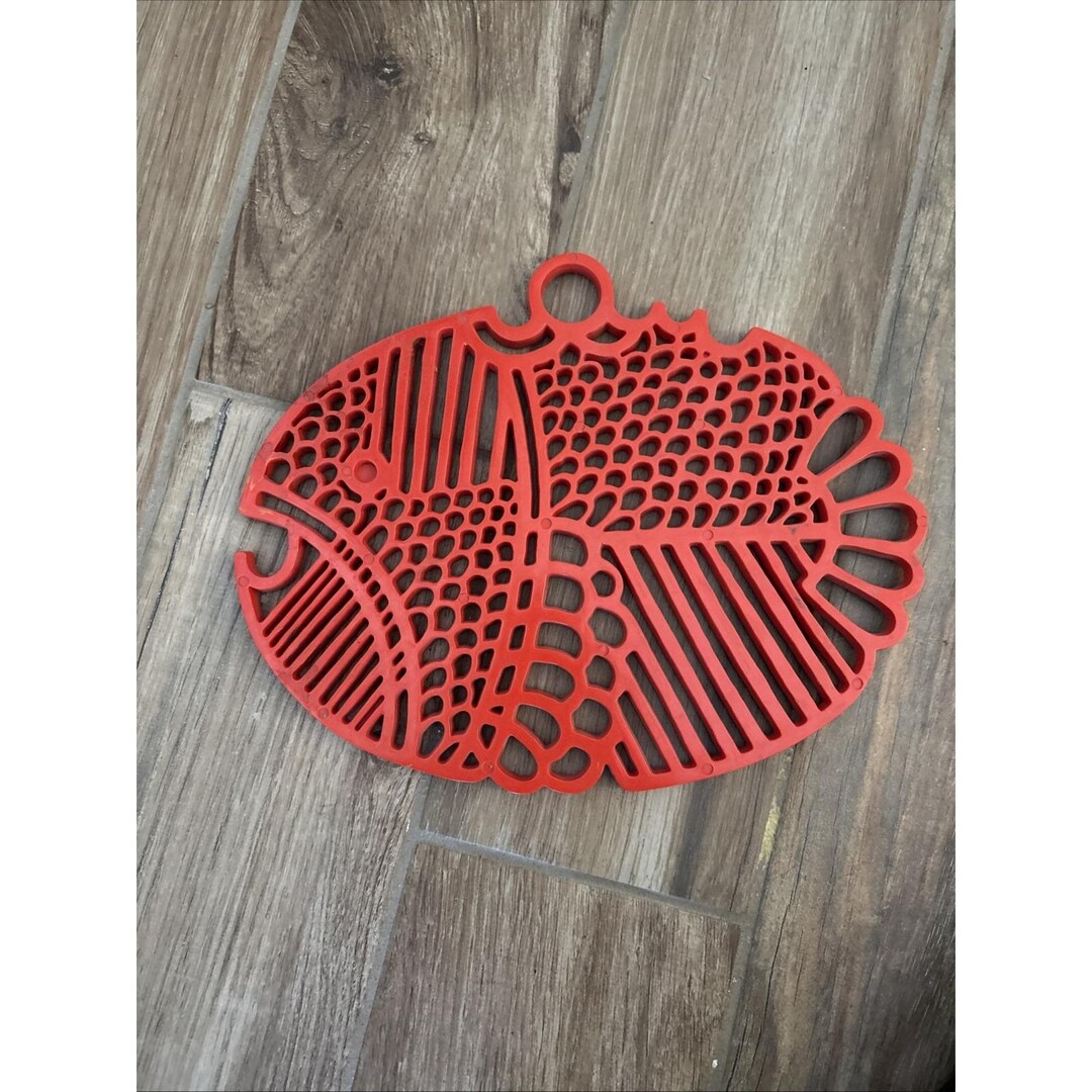 Dnsk Rmed Dansk Red Plastic Trivet by Gunnar Cyren 12