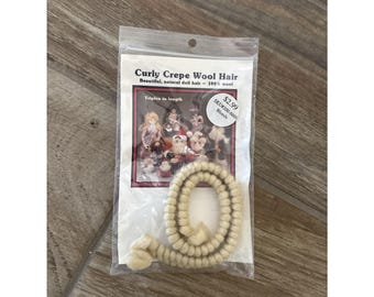 Vintage Doll Hair Curly Crepe Wool Hair 100% Wool