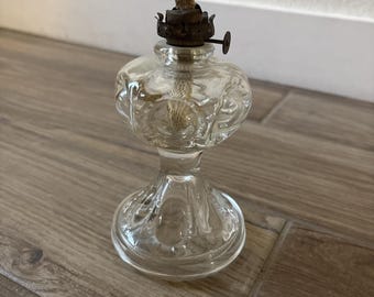 Antike Miniatur Keronsene Öllampe Bullseye Muster
