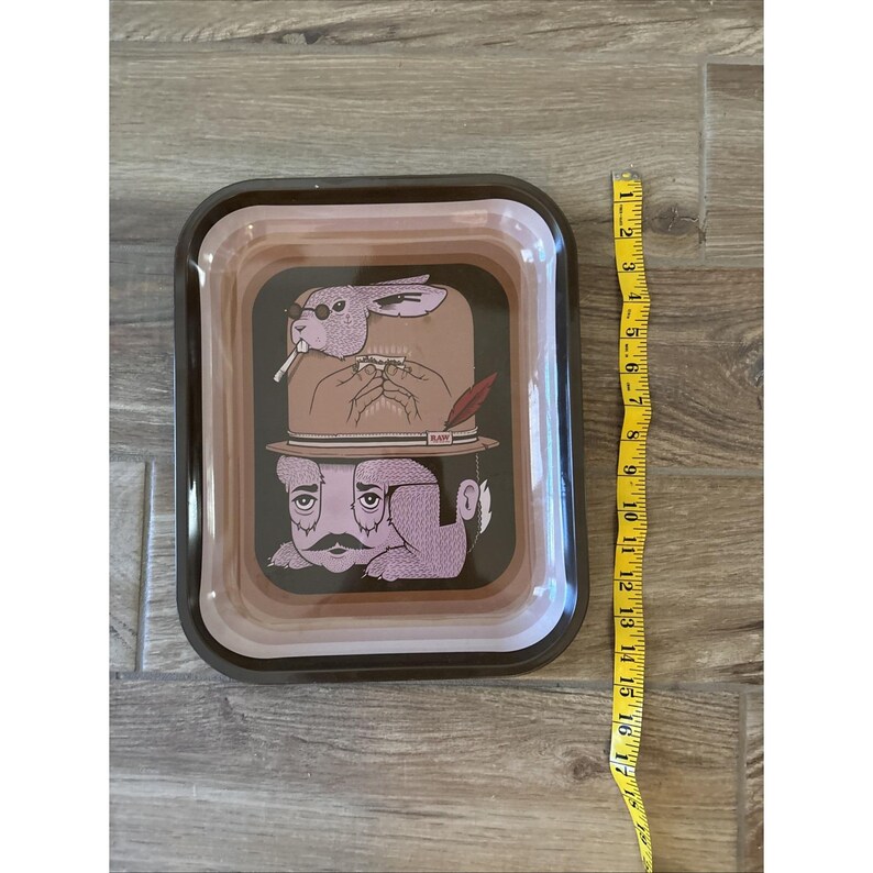 RAW Natural Rolling Papers Metalltablett Mann mit Kaninchen - Selten Bild 4