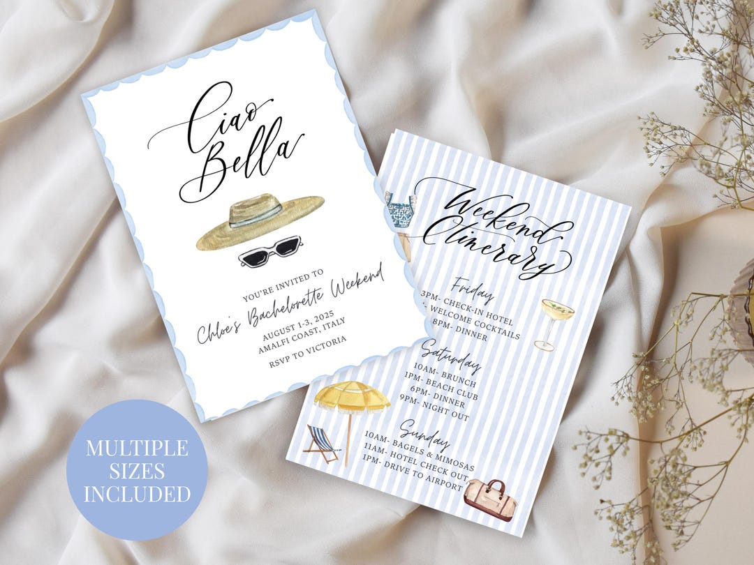 Editable Ciao Bella Invitation, Italian Bachelorette Invite ...