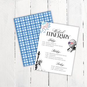 Star Spangled Bachelorette Itinerary | July Fourth Bachelorette Party | Red White and I Do Printable, Patriotic Bach Bash, Editable Template