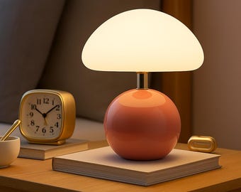 Mushroom Table Lamp: Retro Mid-Century Modern Desk Light
